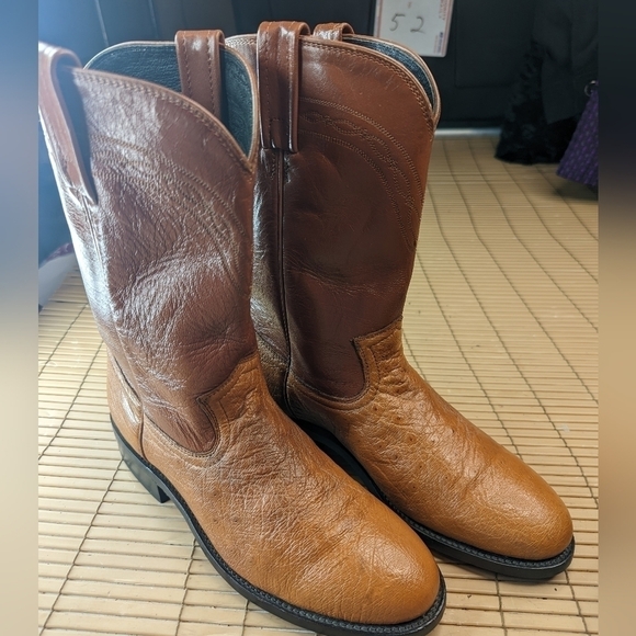 Dan Post men's sz 7.5D genuine exotic smooth Ostrich Cognac brown. Worn one time - Picture 3 of 12